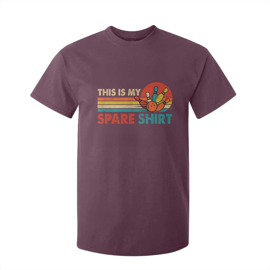 This Is My Spare Bowling T Shirt For Kid Bowler Funny Team TS10 Maroon Print Your Wear