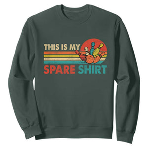 This Is My Spare Bowling Sweatshirt Bowler Funny Team TS10 Dark Forest Green Print Your Wear