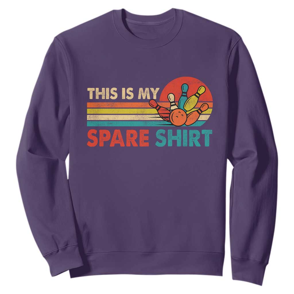 This Is My Spare Bowling Sweatshirt Bowler Funny Team TS10 Purple Print Your Wear
