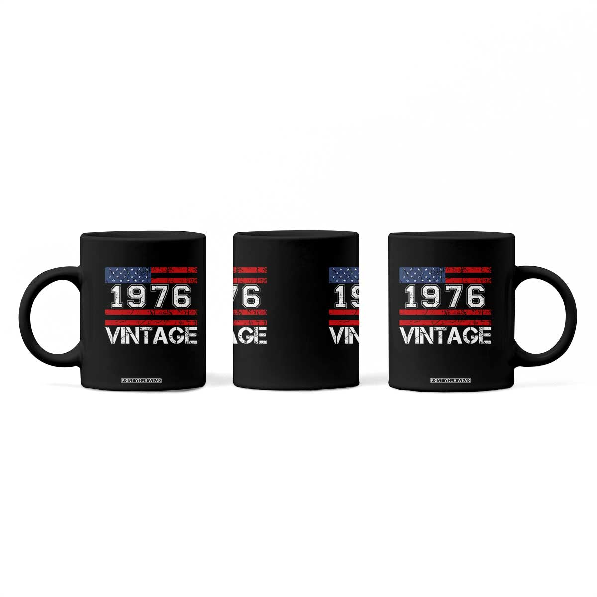 Vintage 50th Birthday Coffee Mug Retro 1976 American Flag 50 Year Old TS10 Print Your Wear