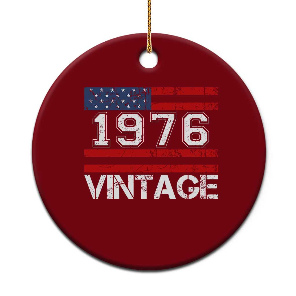 Vintage 50th Birthday Ceramic Ornament Retro 1976 American Flag 50 Year Old TS10 1pc Red Print Your Wear