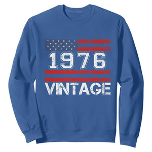 Vintage 50th Birthday Sweatshirt Retro 1976 American Flag 50 Year Old TS10 Royal Blue Print Your Wear