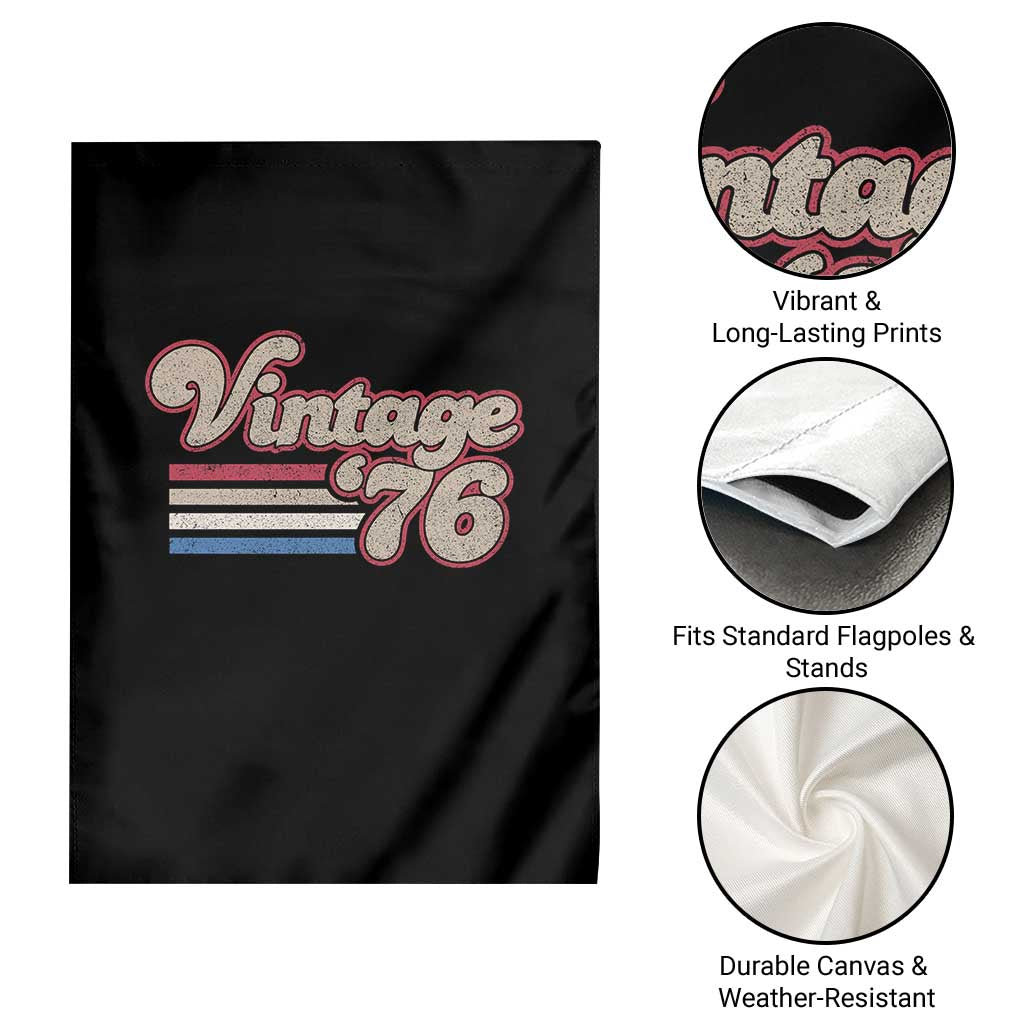 Vintage 50th Birthday Garden Flag Retro 1976 50 Year Old Stripes TS10 Print Your Wear