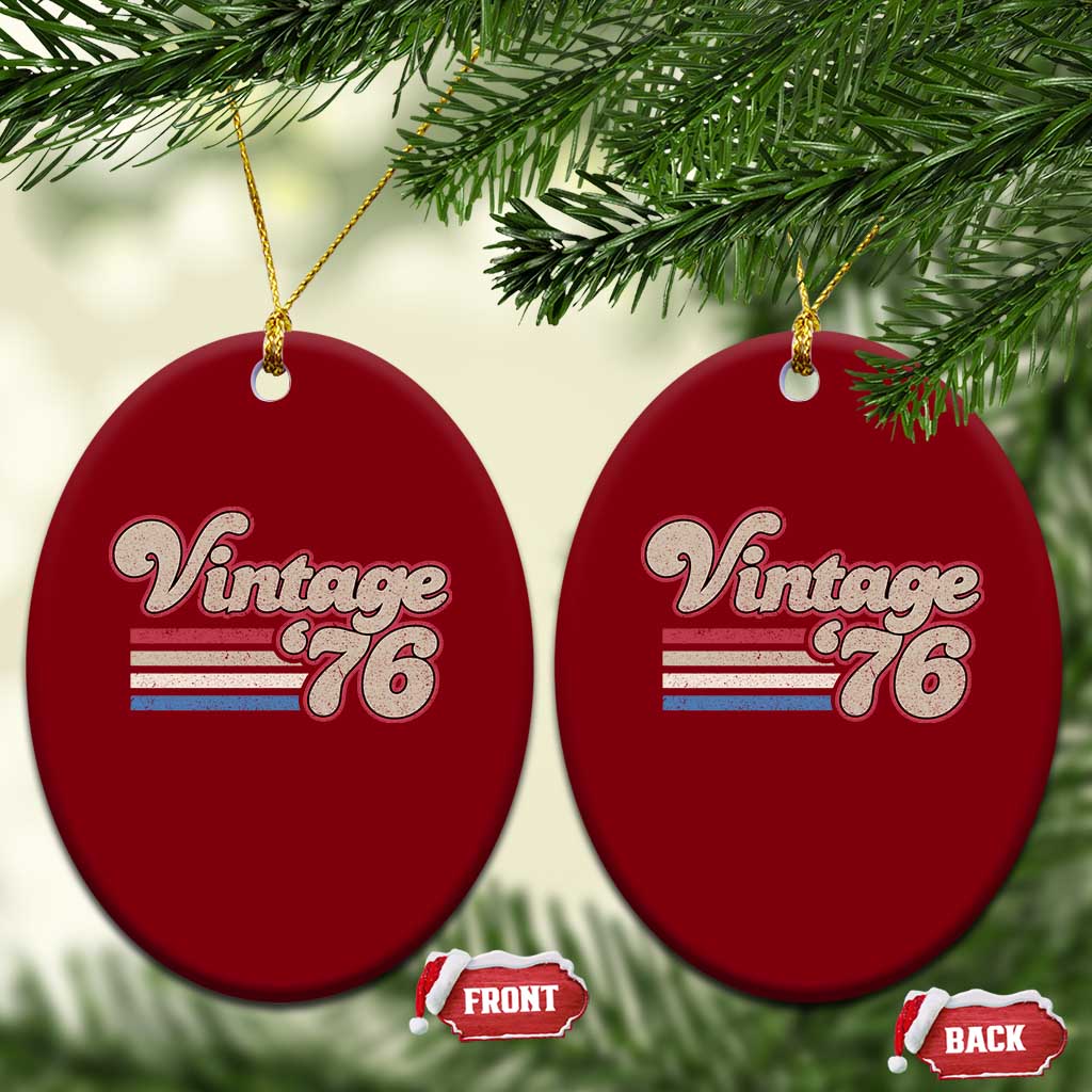 Vintage 50th Birthday Ceramic Ornament Retro 1976 50 Year Old Stripes TS10 Print Your Wear