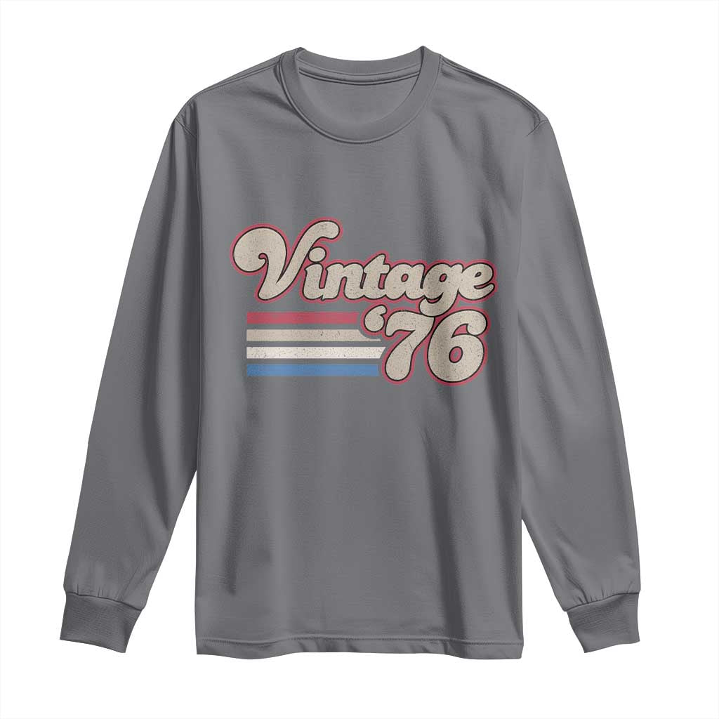 Vintage 50th Birthday Long Sleeve Shirt Retro 1976 50 Year Old Stripes TS10 Charcoal Print Your Wear