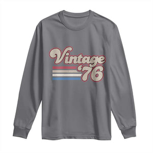 Vintage 50th Birthday Long Sleeve Shirt Retro 1976 50 Year Old Stripes TS10 Charcoal Print Your Wear