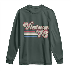Vintage 50th Birthday Long Sleeve Shirt Retro 1976 50 Year Old Stripes TS10 Dark Forest Green Print Your Wear