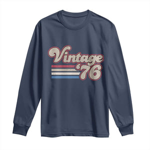 Vintage 50th Birthday Long Sleeve Shirt Retro 1976 50 Year Old Stripes TS10 Navy Print Your Wear