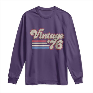Vintage 50th Birthday Long Sleeve Shirt Retro 1976 50 Year Old Stripes TS10 Purple Print Your Wear
