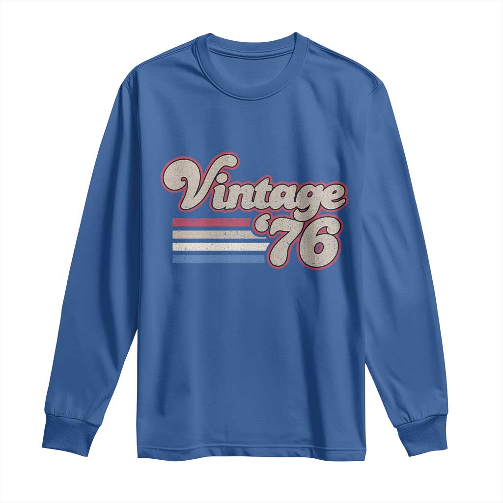 Vintage 50th Birthday Long Sleeve Shirt Retro 1976 50 Year Old Stripes TS10 Royal Blue Print Your Wear