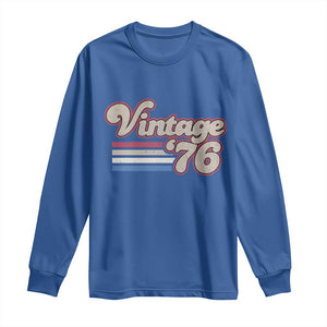 Vintage 50th Birthday Long Sleeve Shirt Retro 1976 50 Year Old Stripes TS10 Royal Blue Print Your Wear