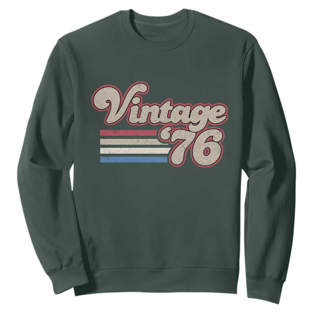 Vintage 50th Birthday Sweatshirt Retro 1976 50 Year Old Stripes TS10 Dark Forest Green Print Your Wear