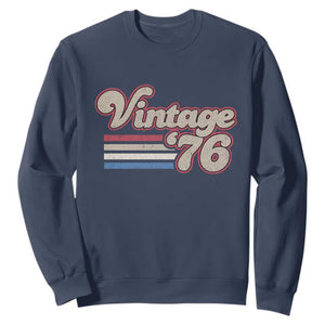 Vintage 50th Birthday Sweatshirt Retro 1976 50 Year Old Stripes TS10 Navy Print Your Wear