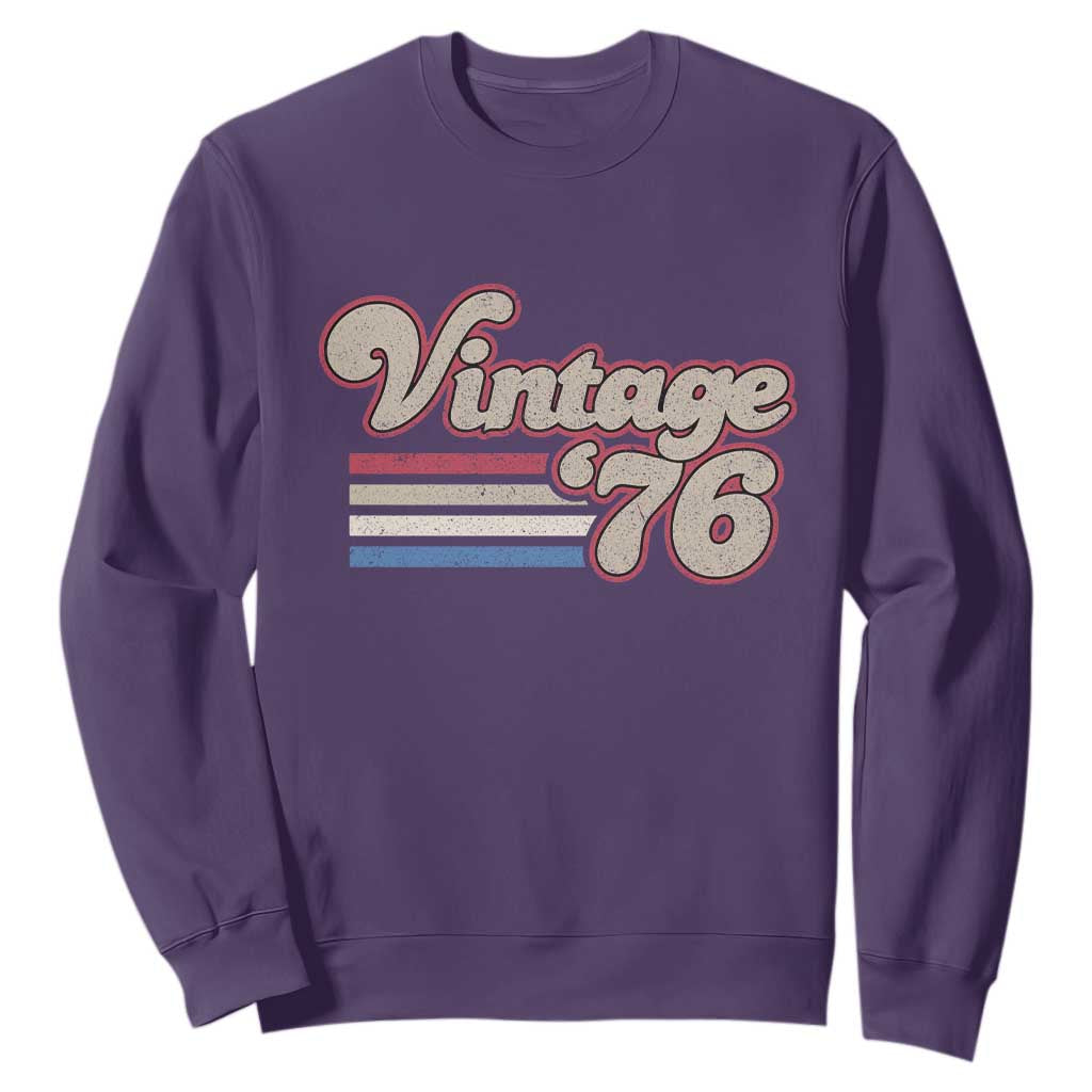 Vintage 50th Birthday Sweatshirt Retro 1976 50 Year Old Stripes TS10 Purple Print Your Wear