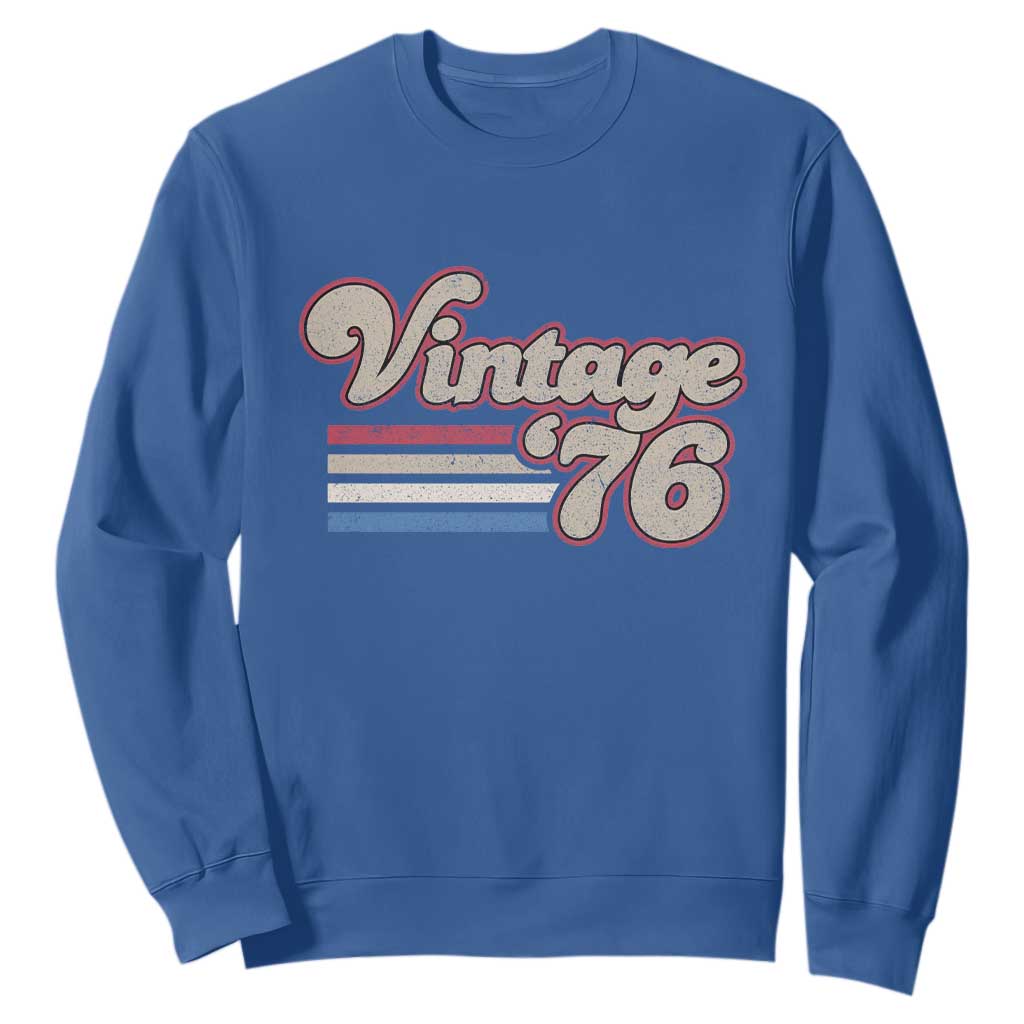 Vintage 50th Birthday Sweatshirt Retro 1976 50 Year Old Stripes TS10 Royal Blue Print Your Wear