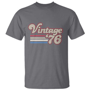 Vintage 50th Birthday T Shirt Retro 1976 50 Year Old Stripes TS10 Charcoal Print Your Wear