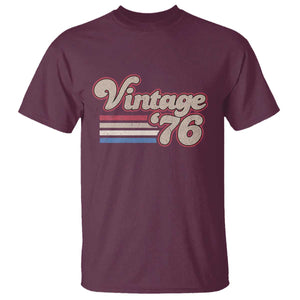 Vintage 50th Birthday T Shirt Retro 1976 50 Year Old Stripes TS10 Maroon Print Your Wear