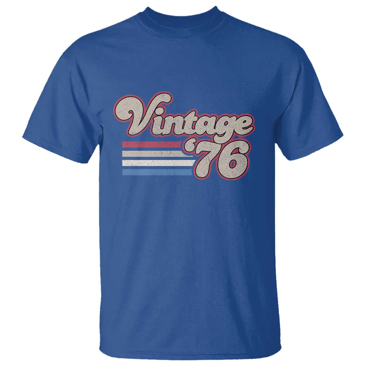 Vintage 50th Birthday T Shirt Retro 1976 50 Year Old Stripes TS10 Royal Blue Print Your Wear
