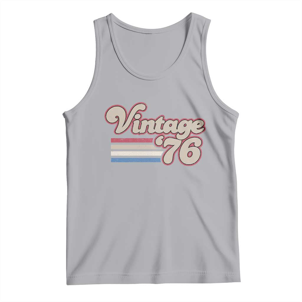 Vintage 50th Birthday Tank Top Retro 1976 50 Year Old Stripes TS10 Athletic Heather Print Your Wear
