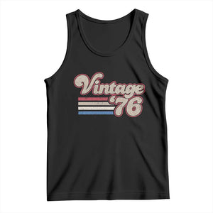Vintage 50th Birthday Tank Top Retro 1976 50 Year Old Stripes TS10 Black Print Your Wear