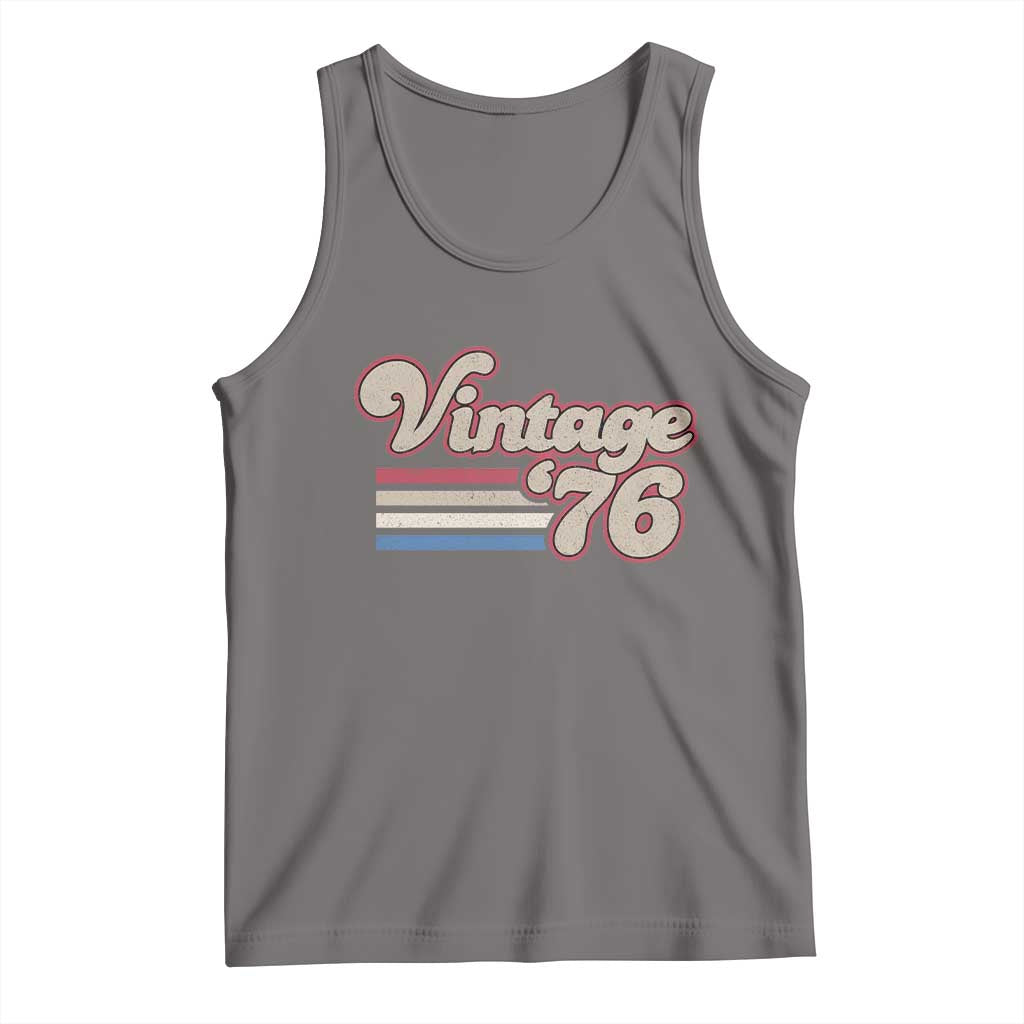 Vintage 50th Birthday Tank Top Retro 1976 50 Year Old Stripes TS10 Deep Heather Print Your Wear