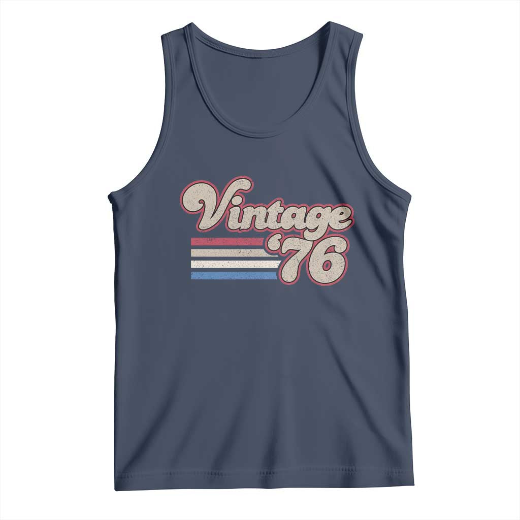 Vintage 50th Birthday Tank Top Retro 1976 50 Year Old Stripes TS10 Navy Print Your Wear