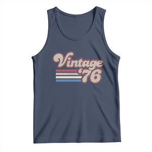 Vintage 50th Birthday Tank Top Retro 1976 50 Year Old Stripes TS10 Navy Print Your Wear