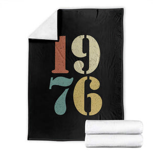 50th Birthday Throw Blanket Retro Vintage 1976 50 Year Old Gifts TS10 Black Print Your Wear