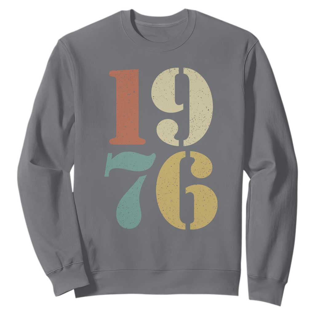 50th Birthday Sweatshirt Retro Vintage 1976 50 Year Old Gifts TS10 Charcoal Print Your Wear
