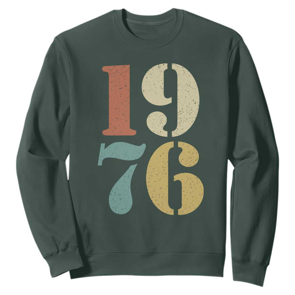 50th Birthday Sweatshirt Retro Vintage 1976 50 Year Old Gifts TS10 Dark Forest Green Print Your Wear