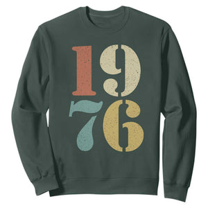 50th Birthday Sweatshirt Retro Vintage 1976 50 Year Old Gifts TS10 Dark Forest Green Print Your Wear