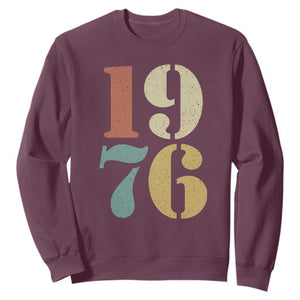 50th Birthday Sweatshirt Retro Vintage 1976 50 Year Old Gifts TS10 Maroon Print Your Wear