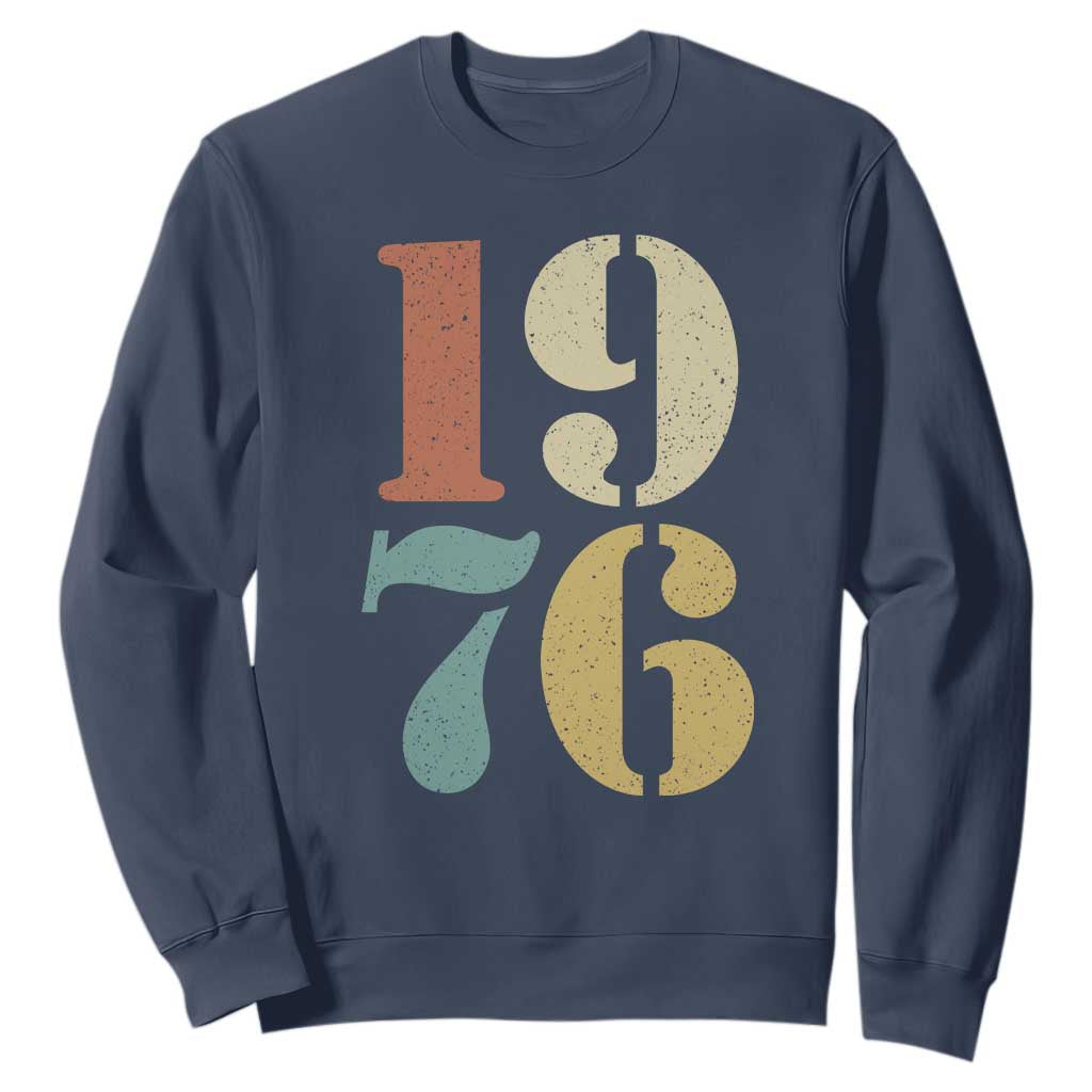 50th Birthday Sweatshirt Retro Vintage 1976 50 Year Old Gifts TS10 Navy Print Your Wear
