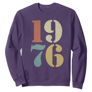 50th Birthday Sweatshirt Retro Vintage 1976 50 Year Old Gifts TS10 Purple Print Your Wear