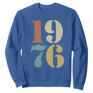 50th Birthday Sweatshirt Retro Vintage 1976 50 Year Old Gifts TS10 Royal Blue Print Your Wear