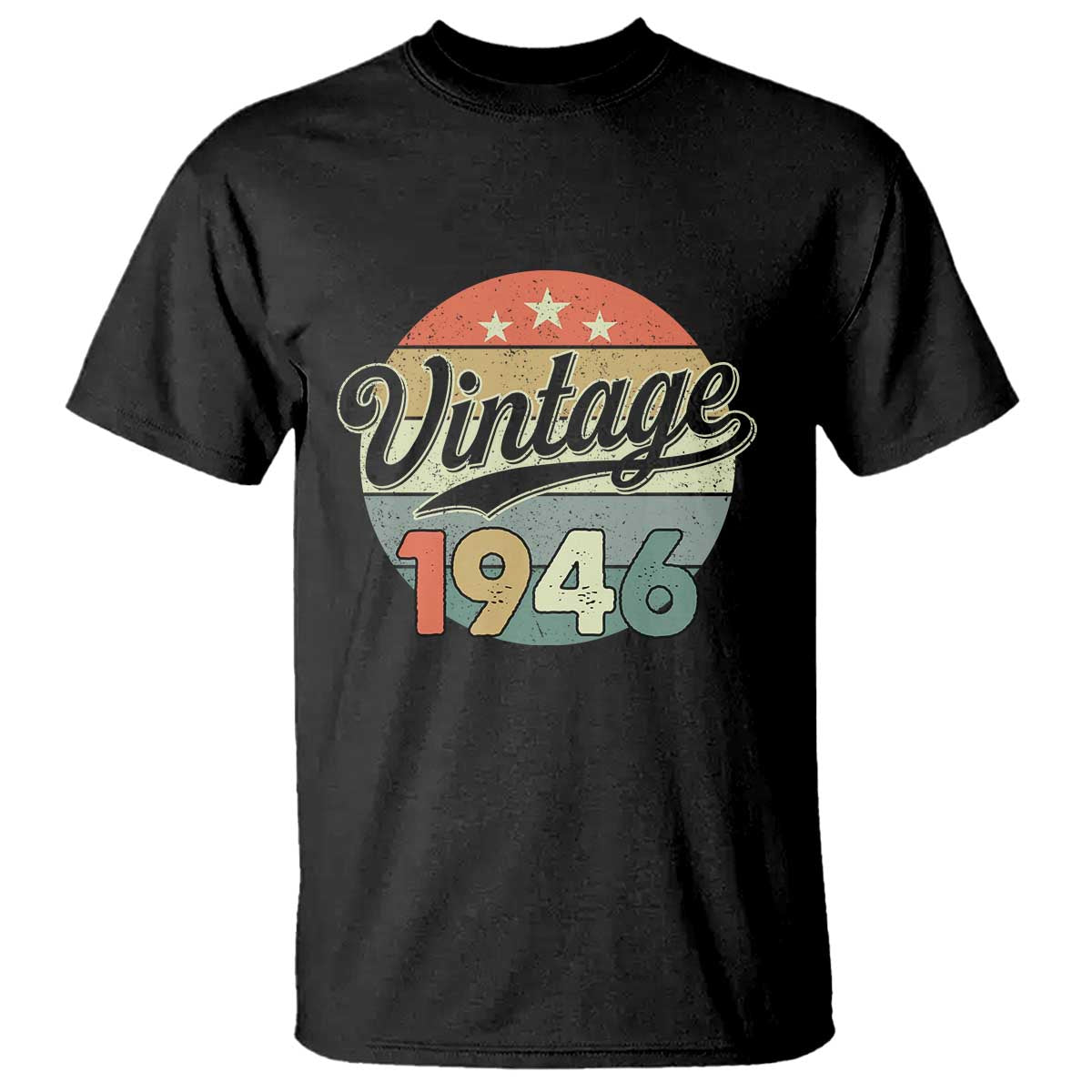 Vintage 1946 T Shirt 80 Year Old 80th Birthday Gifts TS10 Black Print Your Wear