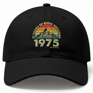 51th Birthday Baseball Cap Vintage 1975 Limited Edition 51 Years Old Gift TS10 Print Your Wear