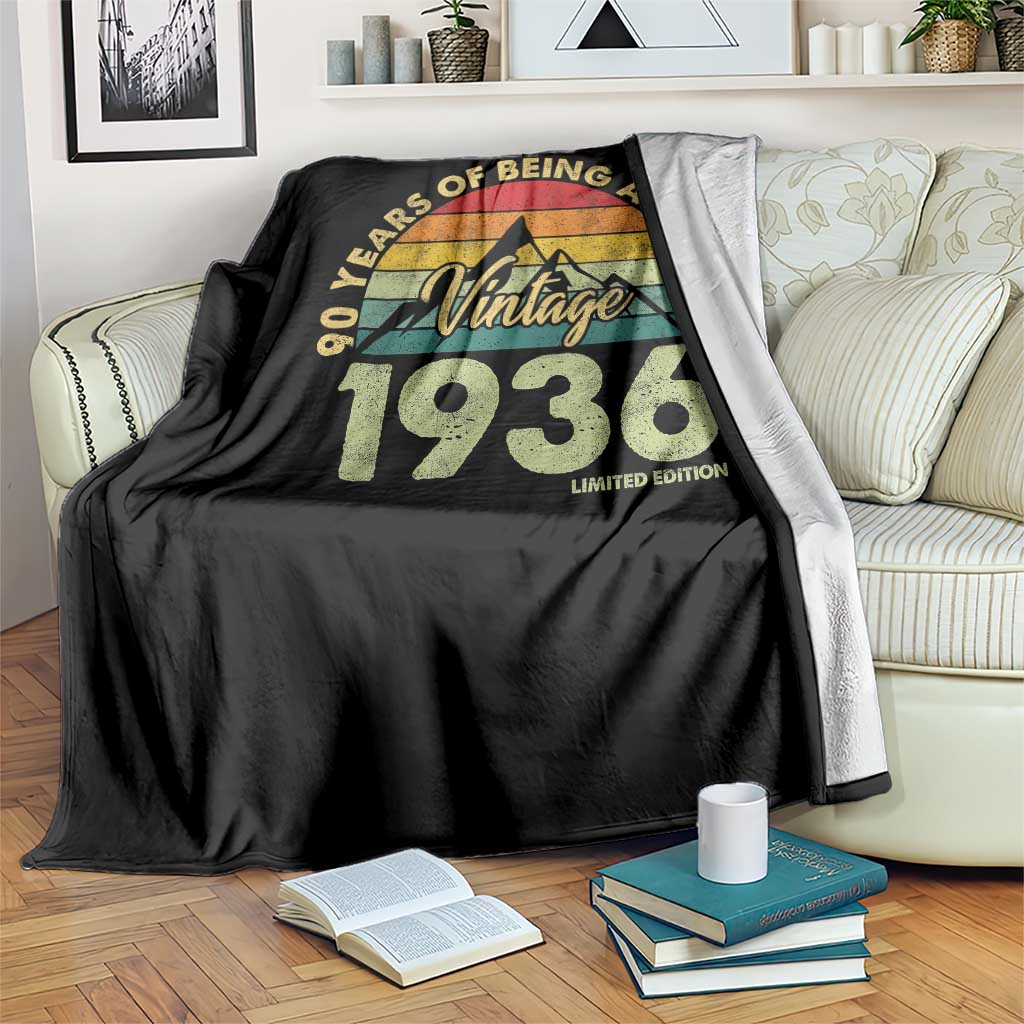 90th Birthday Throw Blanket Vintage 1936 Limited Edition 90 Year Old Gift TS10 Print Your Wear