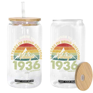 90th Birthday Glass Can Vintage 1936 Limited Edition 90 Year Old Gift TS10 Print Your Wear