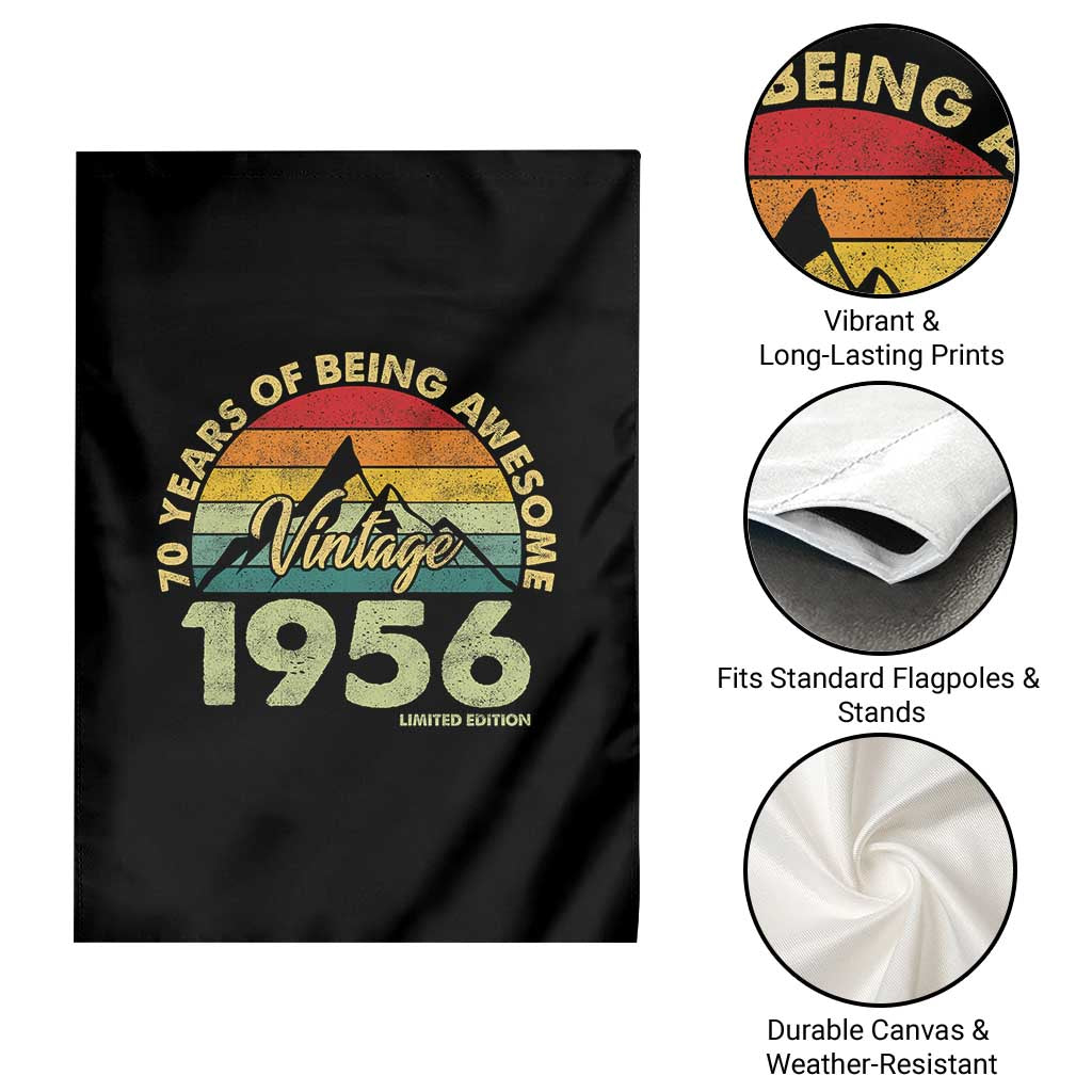 70th Birthday Garden Flag Vintage 1956 Limited Edition 70 Year Old Gift TS10 Print Your Wear