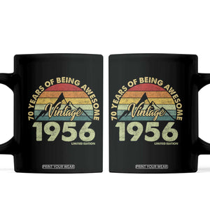70th Birthday Coffee Mug Vintage 1956 Limited Edition 70 Year Old Gift TS10 Black Print Your Wear