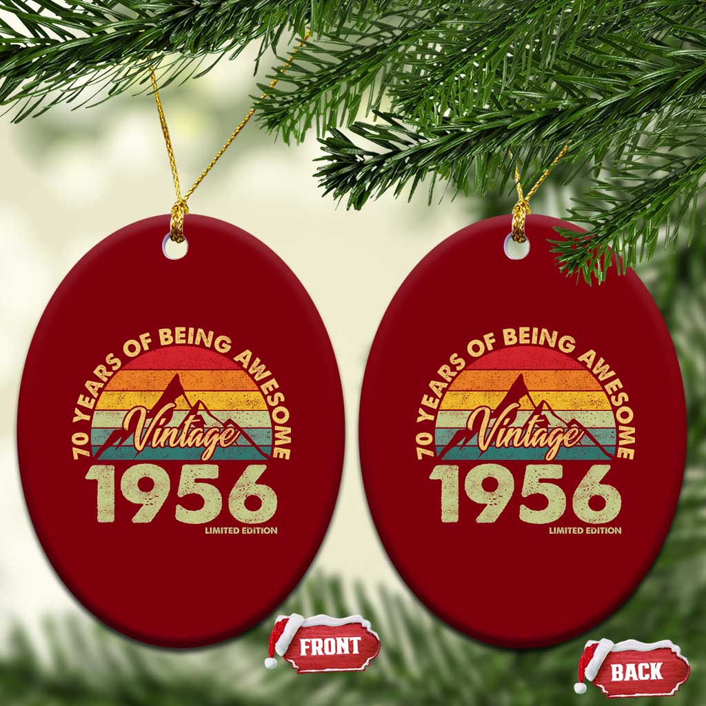 70th Birthday Ceramic Ornament Vintage 1956 Limited Edition 70 Year Old Gift TS10 Print Your Wear