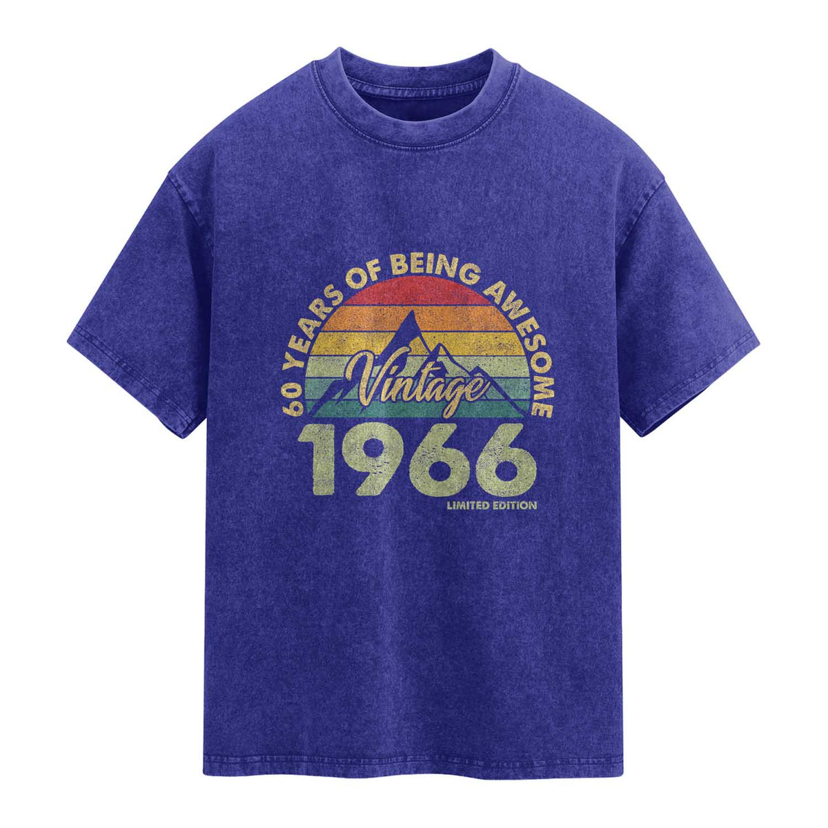 60th Birthday Washed Cotton T-Shirt Vintage 1966 Limited Edition 60 Year Old Gift