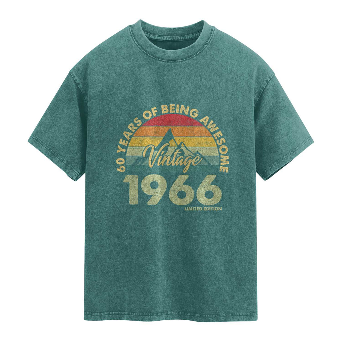 60th Birthday Washed Cotton T-Shirt Vintage 1966 Limited Edition 60 Year Old Gift
