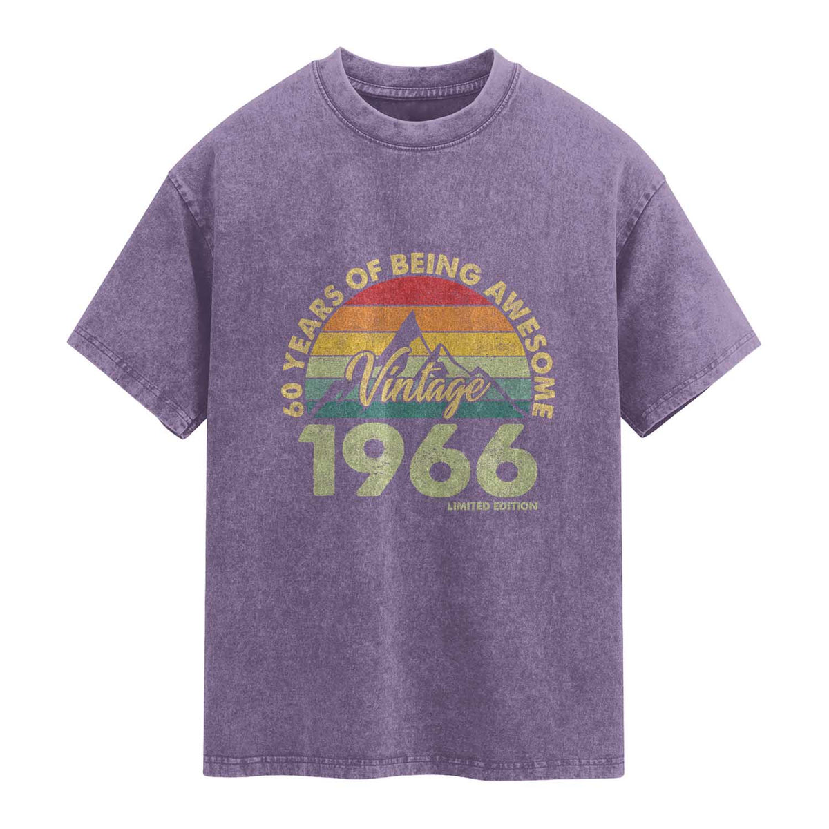 60th Birthday Washed Cotton T-Shirt Vintage 1966 Limited Edition 60 Year Old Gift