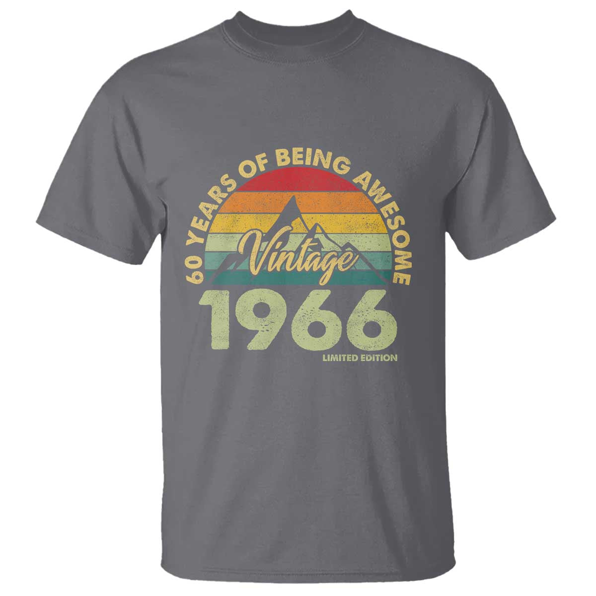 60th Birthday T Shirt Vintage 1966 Limited Edition 60 Year Old Gift TS10 Charcoal Print Your Wear
