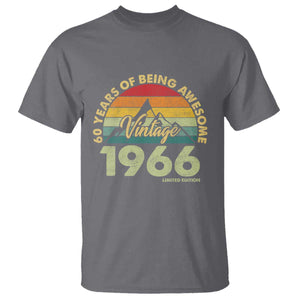 60th Birthday T Shirt Vintage 1966 Limited Edition 60 Year Old Gift TS10 Charcoal Print Your Wear