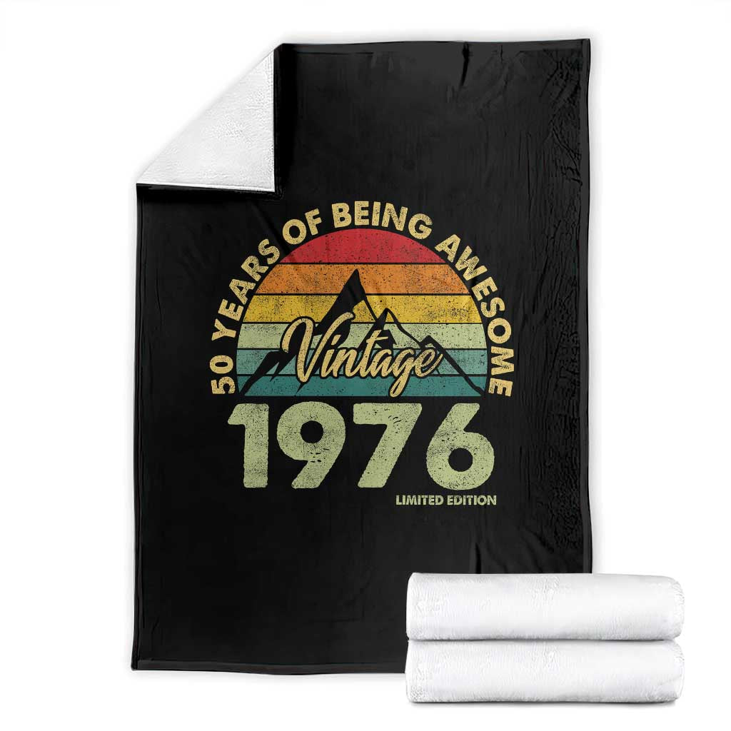 50th Birthday Throw Blanket Vintage 1976 Limited Edition 50 Year Old Gift TS10 Black Print Your Wear