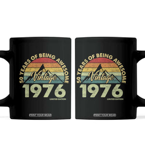 50th Birthday Coffee Mug Vintage 1976 Limited Edition 50 Year Old Gift TS10 Black Print Your Wear