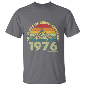 50th Birthday T Shirt - Vintage 1976 Limited Edition 50 Year Old Gift TS10 Charcoal Print Your Wear